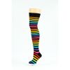Afbeelding van Flirt | Overknee sokken gestreept zwart regenboog