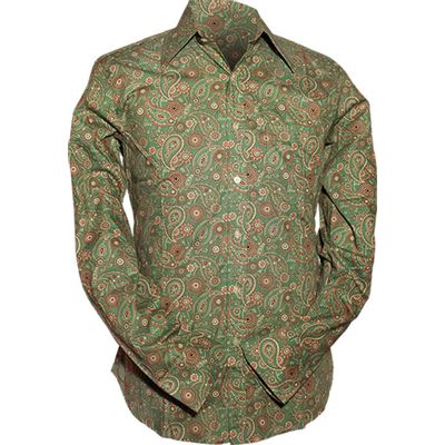 Chenaski | Overhemd 70's Paisley old green