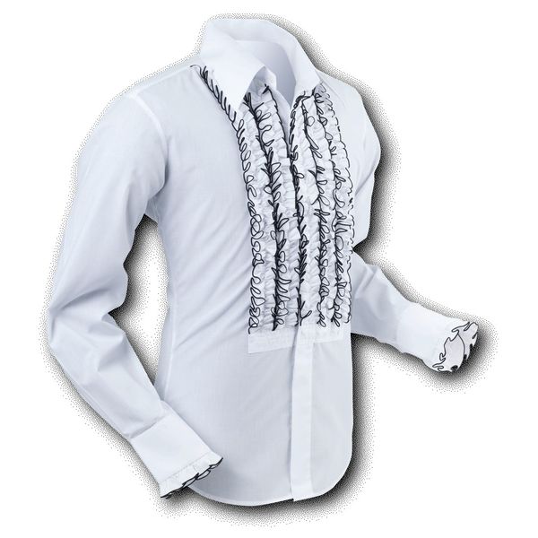 Chenaski | Overhemd Ruche White-Black Chenaski | Overhemd Ruche White-Black