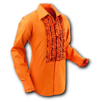 Chenaski | Overhemd ruche orange brown trim