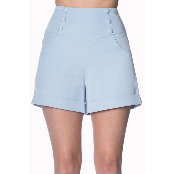 Banned | Shorts Cute as a Button baby blue