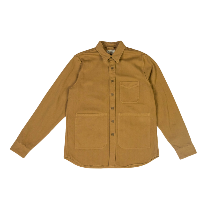 Aspesi Cotton Chevron Utility Shirt Tobacco Aspesi Cotton Chevron Utility Shirt Tobacco