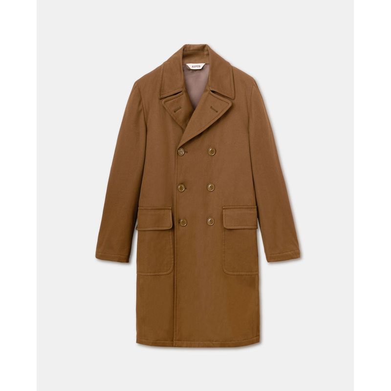 Aspesi Doubl-Breasted Gabardine Coat Military Aspesi Doubl-Breasted Gabardine Coat Military