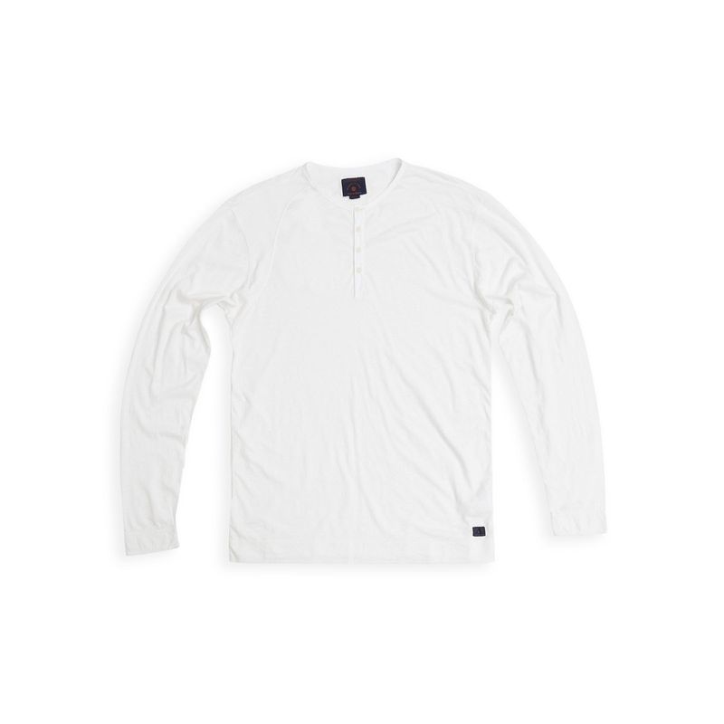 Blue de Gene Gozo L/S Grandad White Blue de Gene Gozo L/S Grandad White